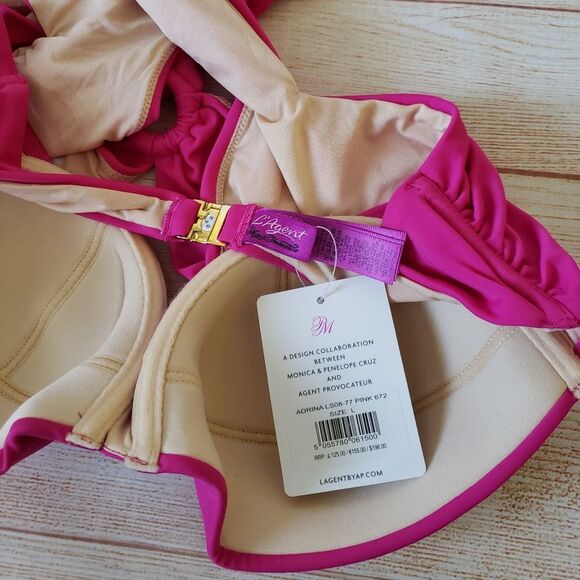 L'Agent by Agent Provocateur Adrina Halter Cutout One-Piece Swimsuit in Pink - Picture 12 of 14